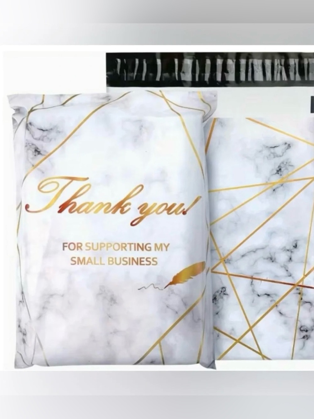 Set of 20 14.5” x 19” Marble Thank You Poly Mailers